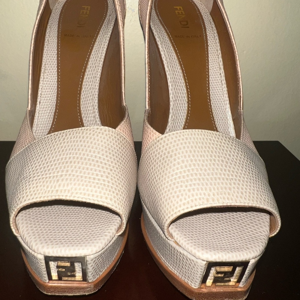 Fendi Women's Cream Platform Heels